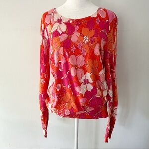 Talbots Bright Floral Lightweight Sweater